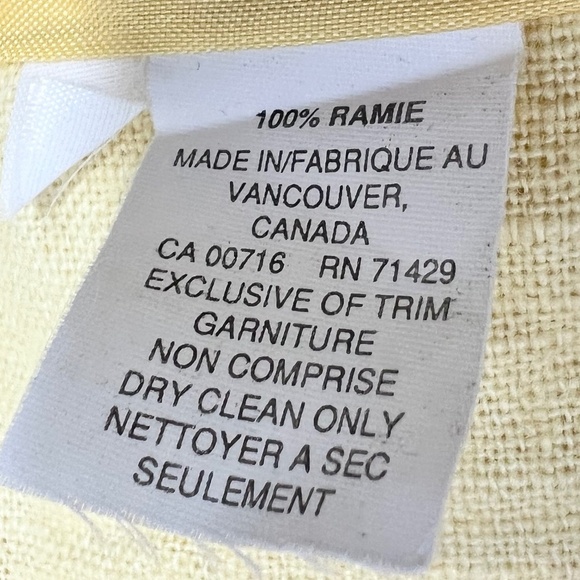 Vintage JAX Sport Vancouver 100% ramie butter yellow summer blazer jacket L - Picture 14 of 16